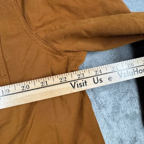 Garnet Hill‎ Jacket Womens Organic Cotton Utility Full Zip Snap Button Brown 18 - Picture 13 of 13